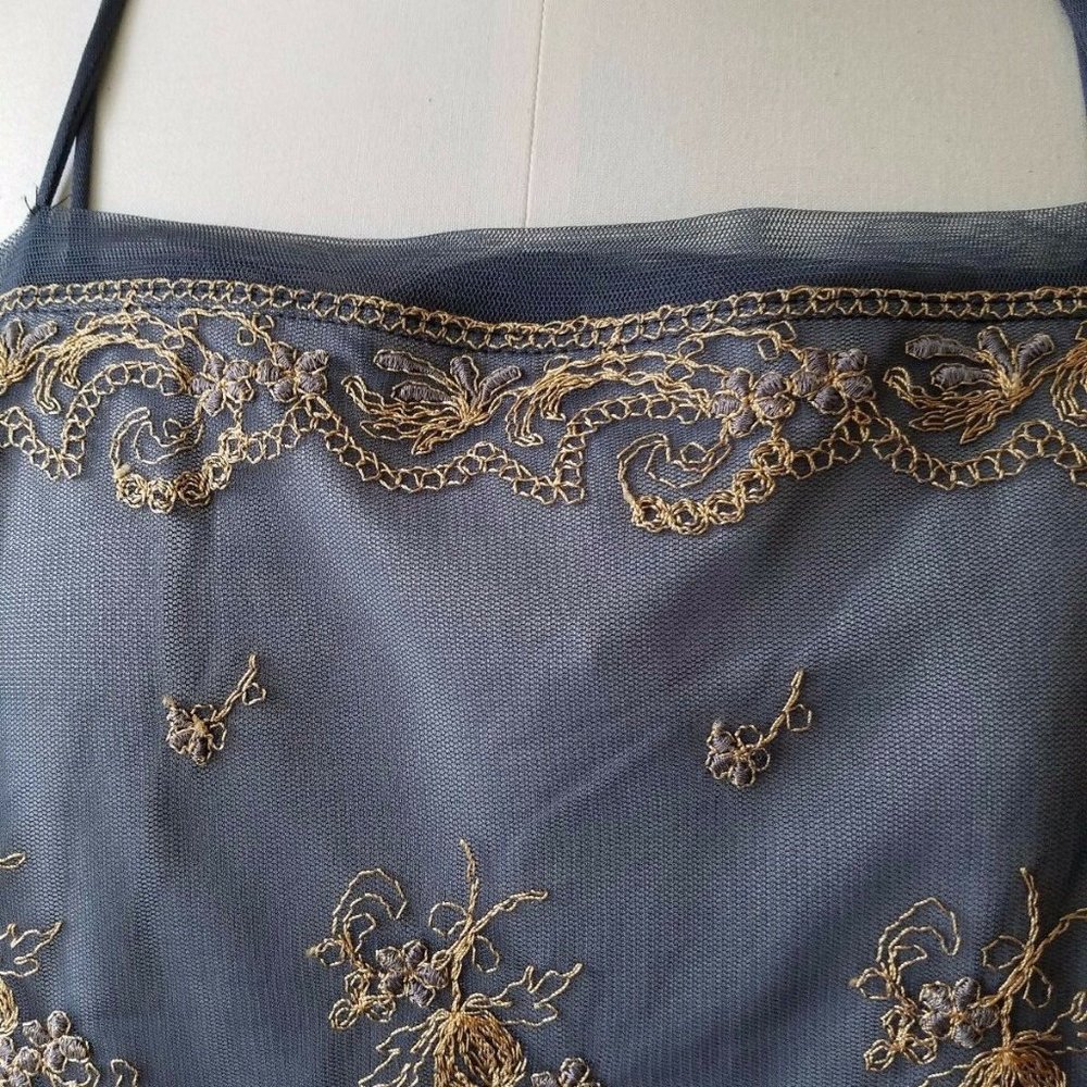 Laundry Shelli Segal Metal Grey Embellished Dress